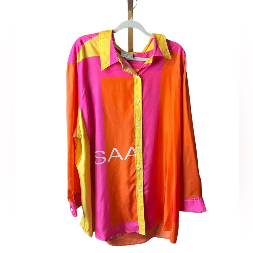 - NWT Isaac  Mizrahi multi color 100%silk top size 3X